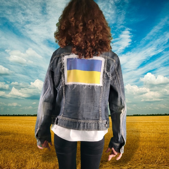 SOLD! Original FJ Ukrainian Flag - Jean Jacket - Picture 4 of 8